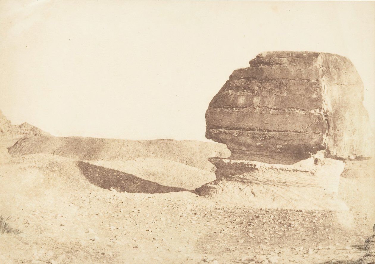 Profil des großen Sphinx, vom Süden aus gesehen, Dezember 1849 von Maxime Du Camp