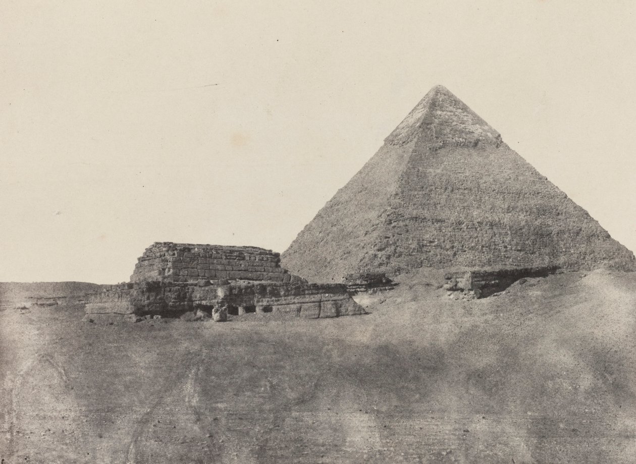 Pyramide von Chephren, Mittleres Ägypten, Tafel 10 aus dem Album „Ägypten, Nubien, Palästina und Syrien“ (1852) von Maxime Du Camp