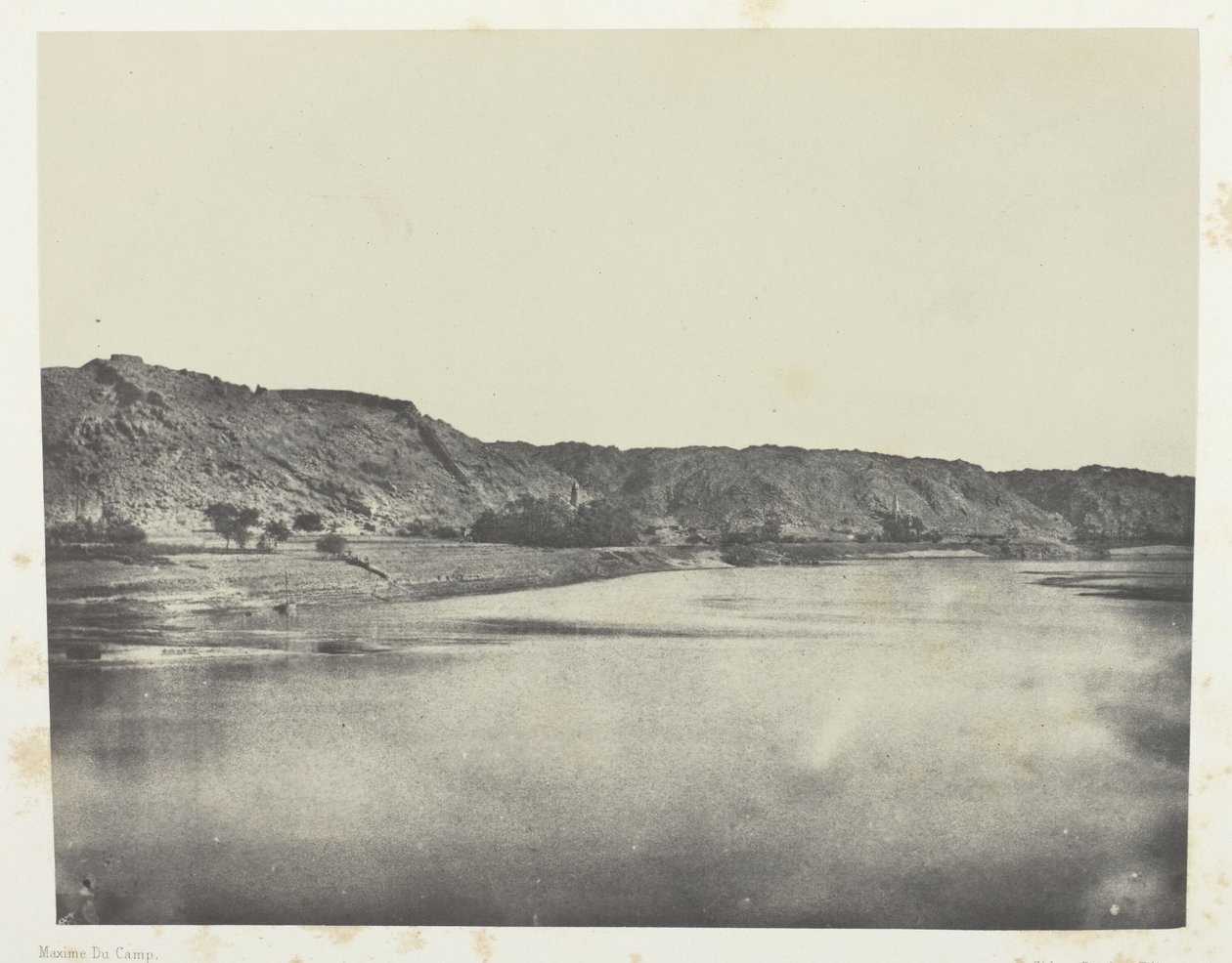 Ostufer des Nils (Dorf Bab), Blick nach Süden Philoe; Nubien von Maxime Du Camp
