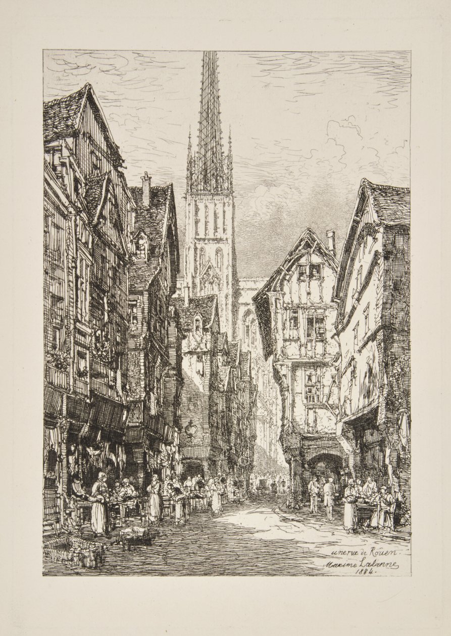Eine Straße in Rouen von Maxime Lalanne