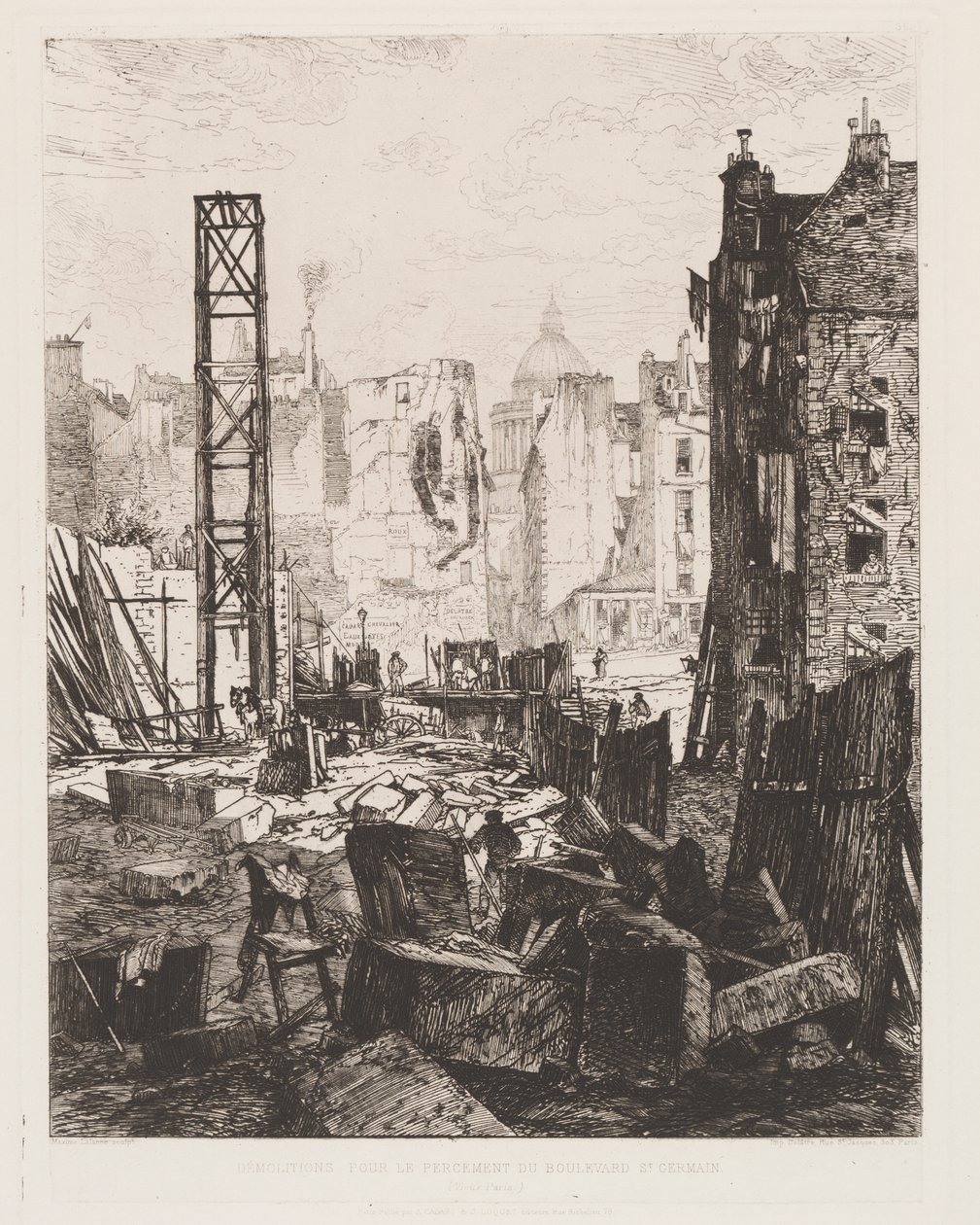 Abriss für die Eröffnung des Boulevard St. Germain von Maxime Lalanne