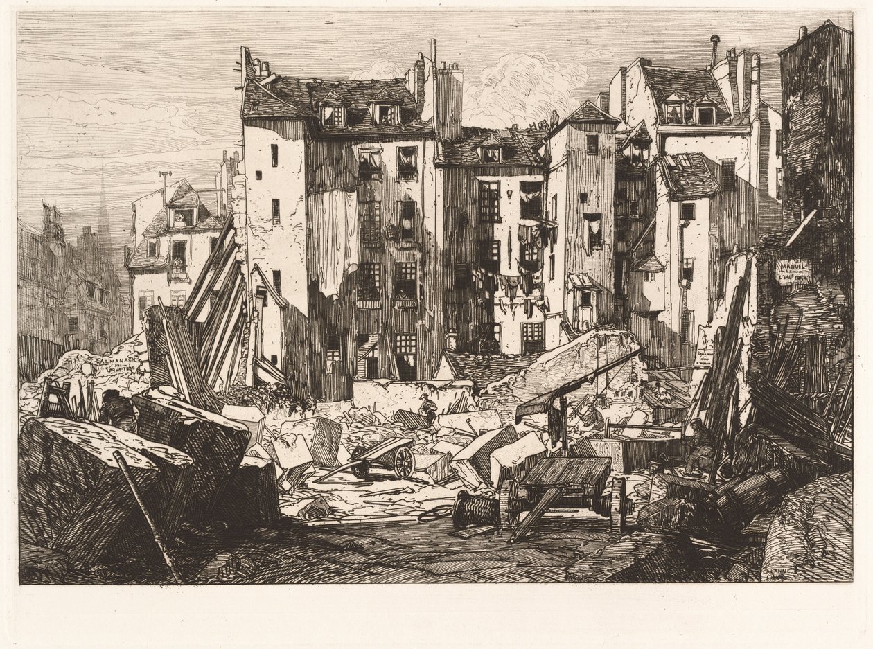 Abriss für die Eröffnung der Rue des Ecoles von Maxime Lalanne