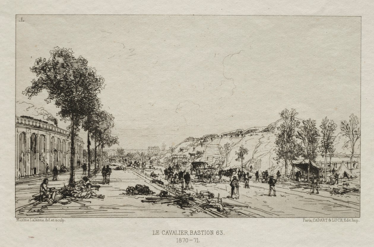 Souvenirs artistiques du Siège de Paris: Le Cavalie Bastion 63, 1870-71 von Maxime Lalanne