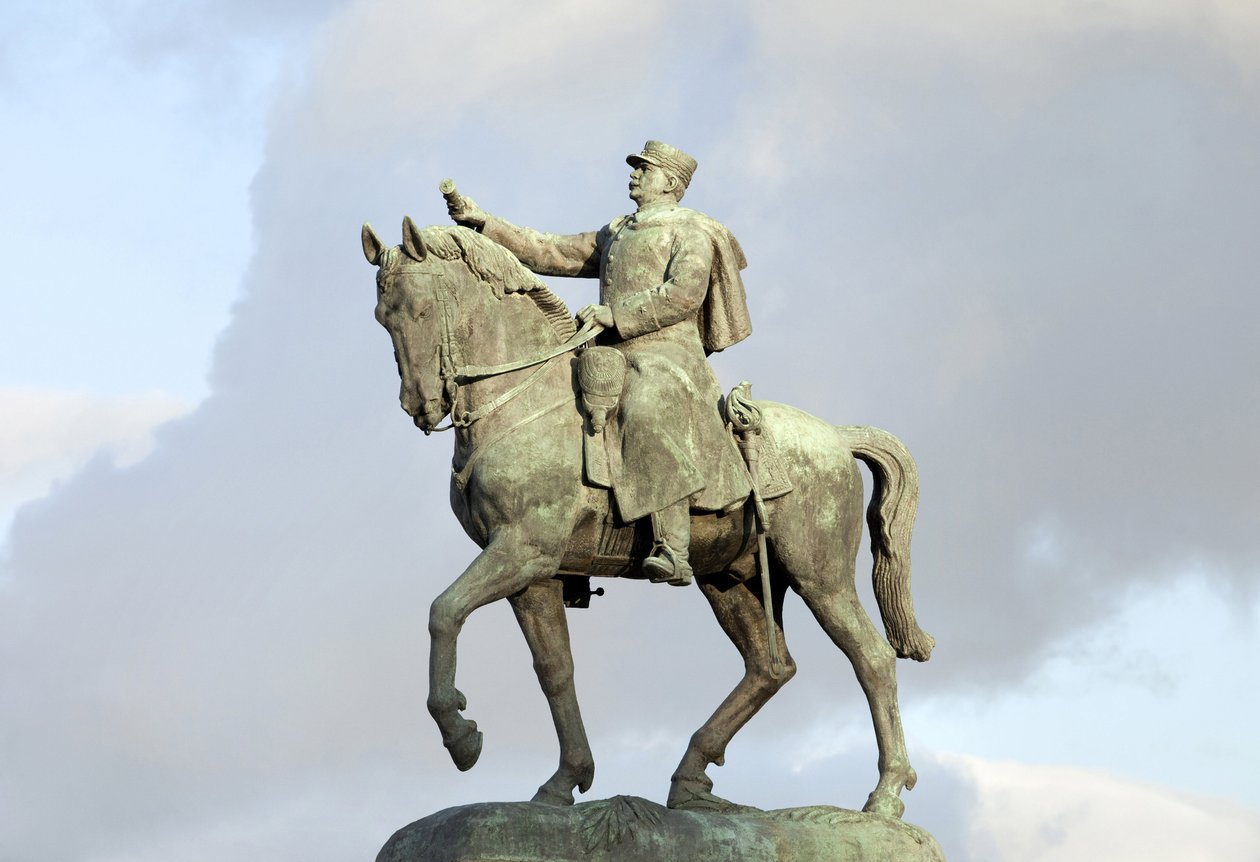 Reiterstatue von Joseph Joffre (1852-1931), Marschall von Frankreich, französischer Kommandant in der Schlacht an der Marne im Ersten Weltkrieg, Bronzeskulptur von Maxime Real del Sarte (1888-1954) von Maxime Real del Sarte
