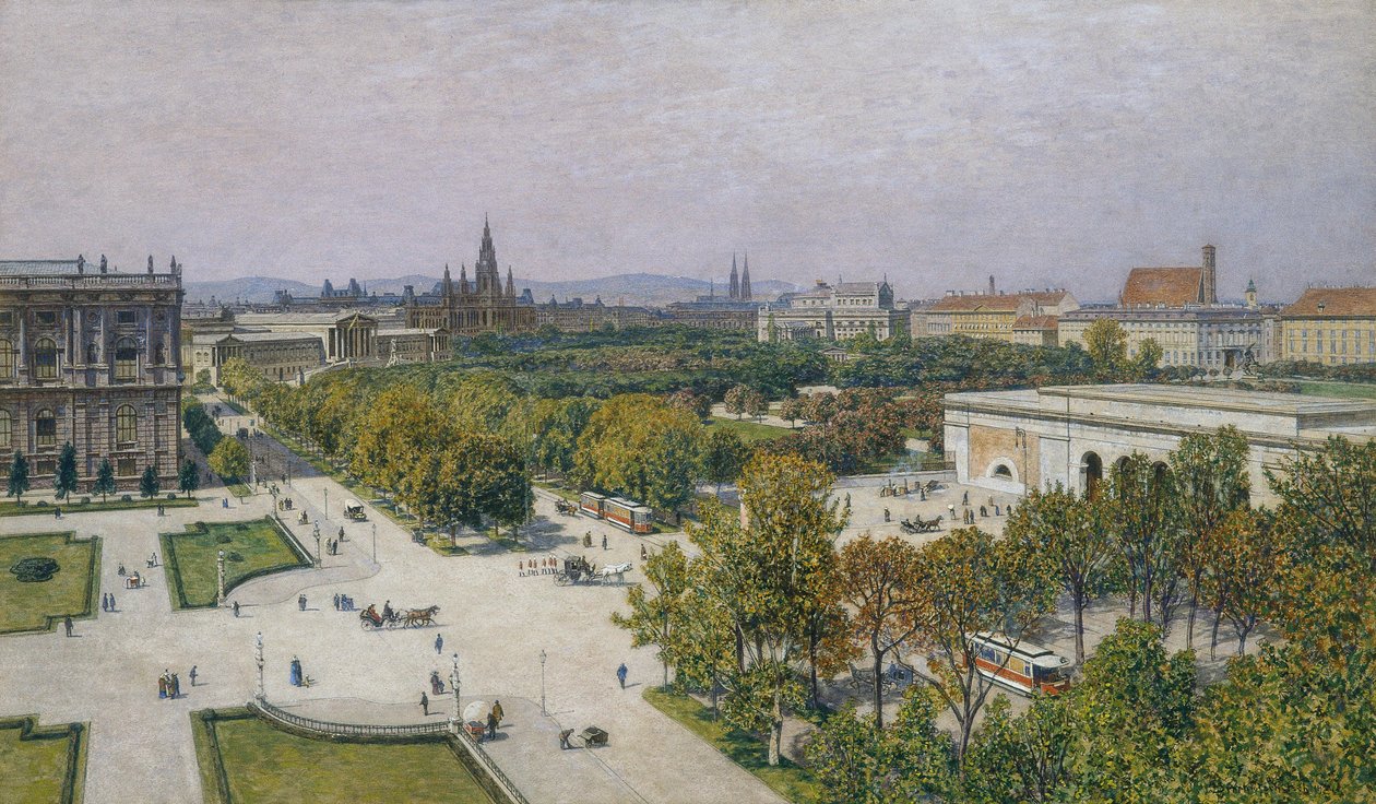 Blick auf den Ring gegen das Rathaus und Parlament von Maximilian Suppantschitsch