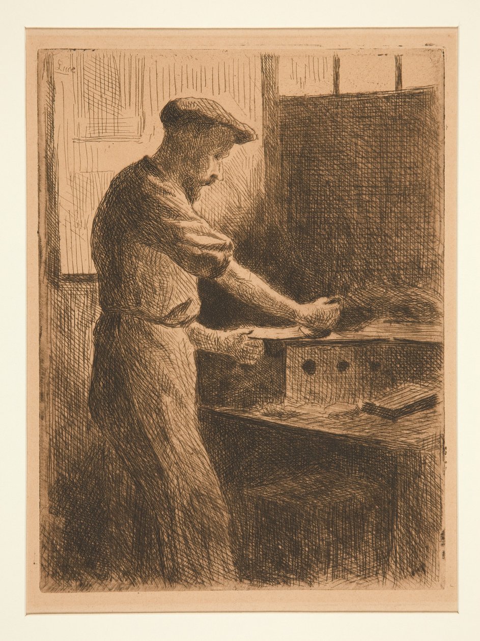 Auguste Delâtre bei der Arbeit von Maximilien Luce