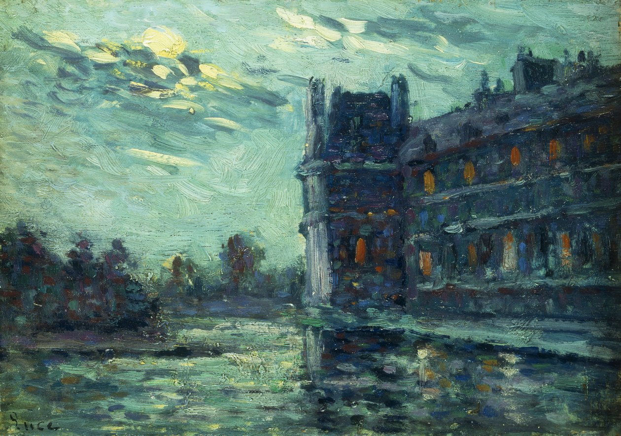 Die Überschwemmungen von 1910, der Pavillon de Flore, im Louvre, Paris, 1910 von Maximilien Luce
