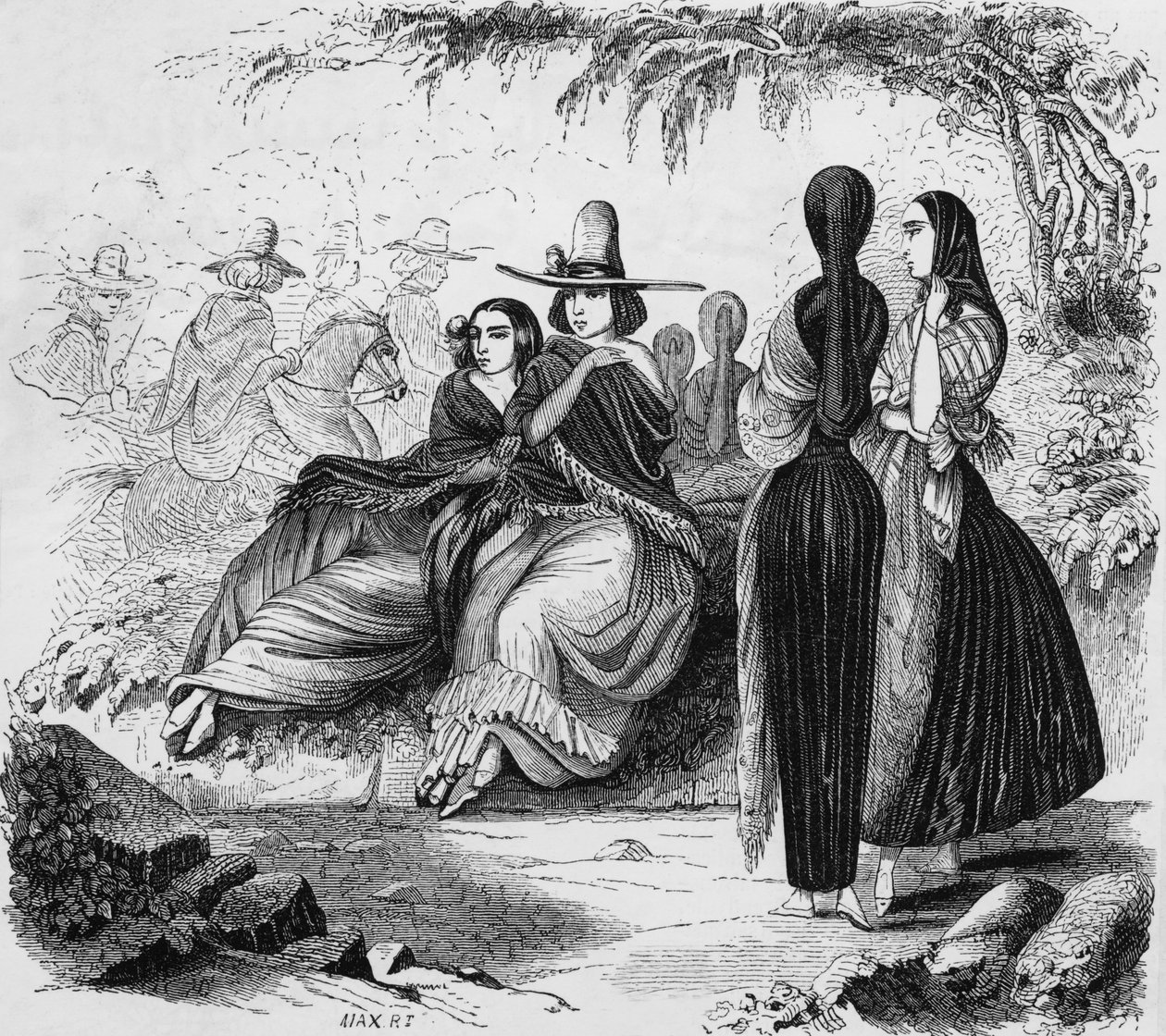 Frauen aus Lima in Peru, Gravur aus Radiguets Reise in Lima in den 1840er Jahren von Maximilien Radiguet