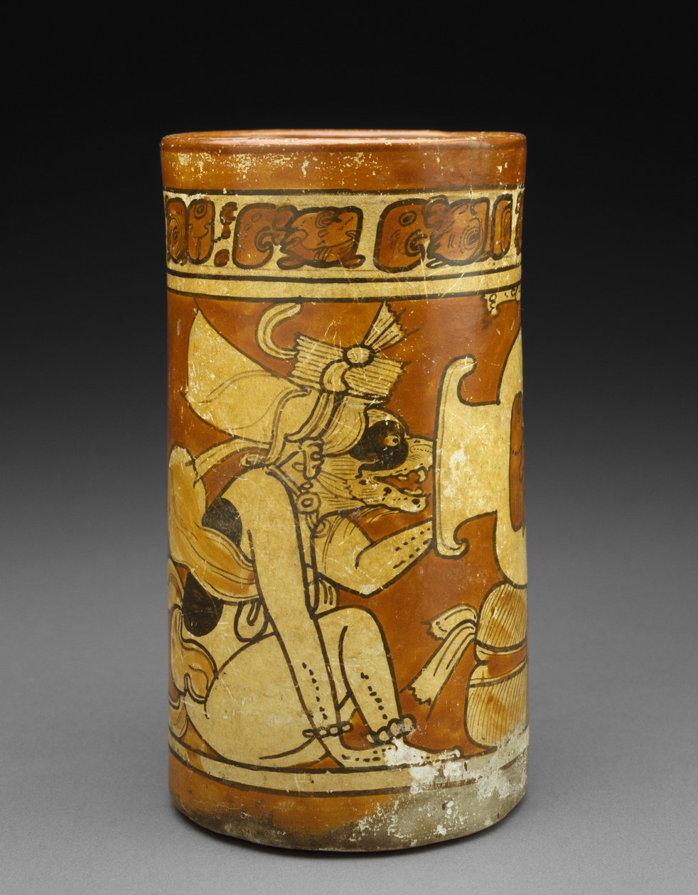Gefäß mit Affen- und Hundegöttern, 600-900 n. Chr. von Mayan