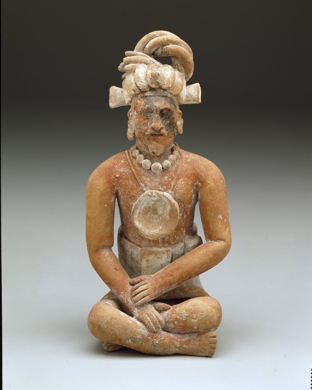 Sitzender bärtiger Mann, Späte Klassische Periode, ca. 600-900 von Mayan Mayan