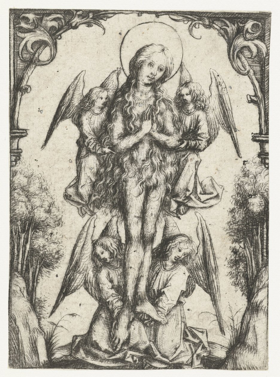 Die Erhebung der Hl. Maria Magdalena mit vier Engeln von Meester van het Amsterdamse Kabinet