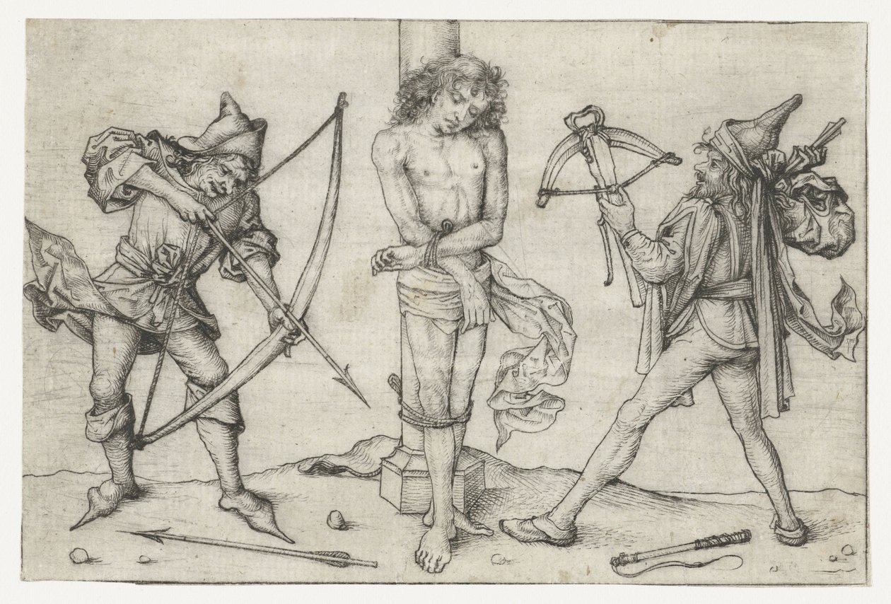 Heiliger Sebastian mit Bogenschützen von Meester van het Amsterdamse Kabinet