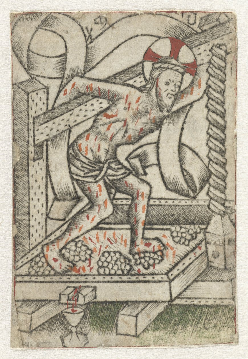 Christus in der Weinpresse von Meester van het Martyrium der Tienduizend