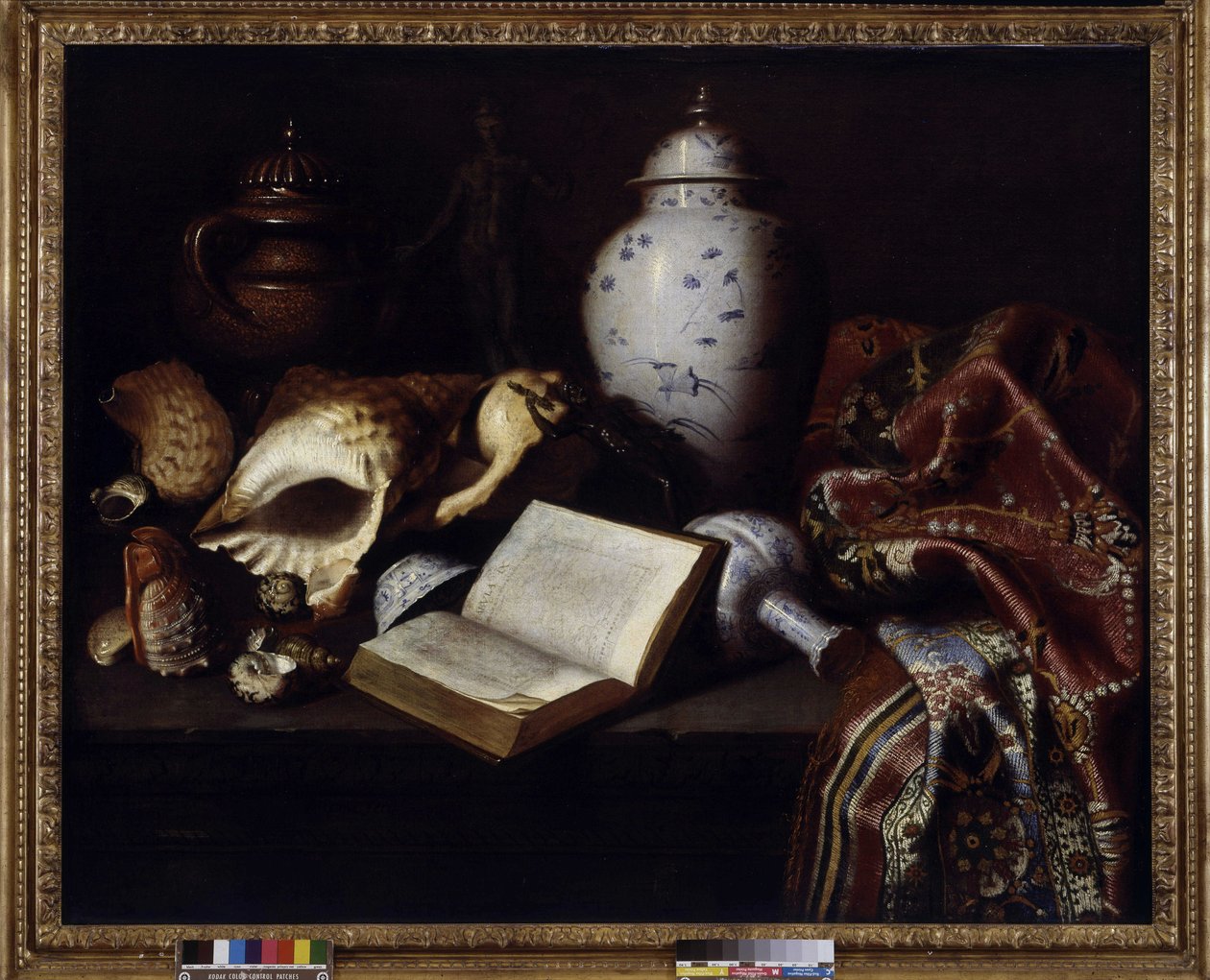 Chinesische Vasen, Muscheln, antike Bronzen, Bücher und Teppiche von Meiffren (c.1630 1705) Conte