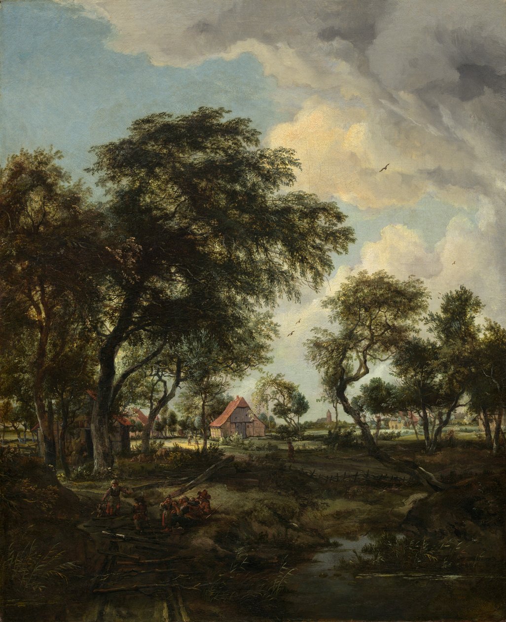 Ein Bauernhof im Sonnenlicht, 1668 von Meindert Hobbema