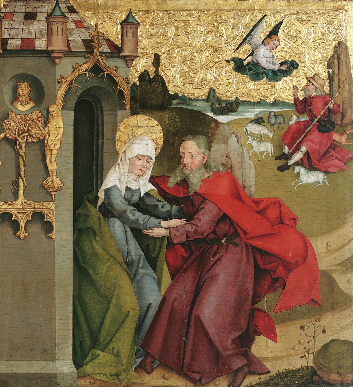 Begegnung Joachims und Annas an der Goldenen Pforte von Meister der Divisio Apostolorum