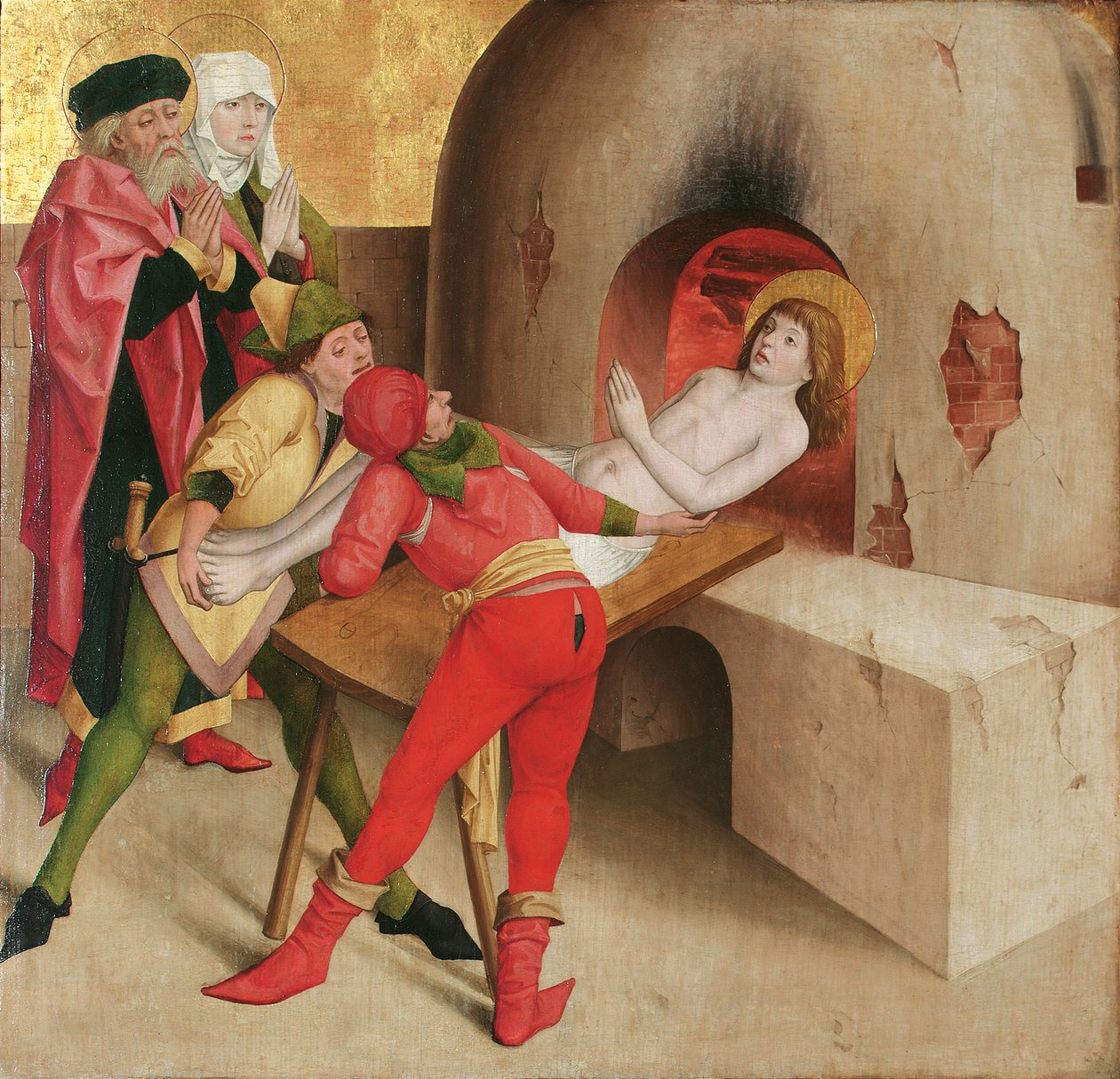 Martyrium des hl. Veit (Vorderseite); Christus vor Kaiphas (Rückseite) von Meister der Veitslegende
