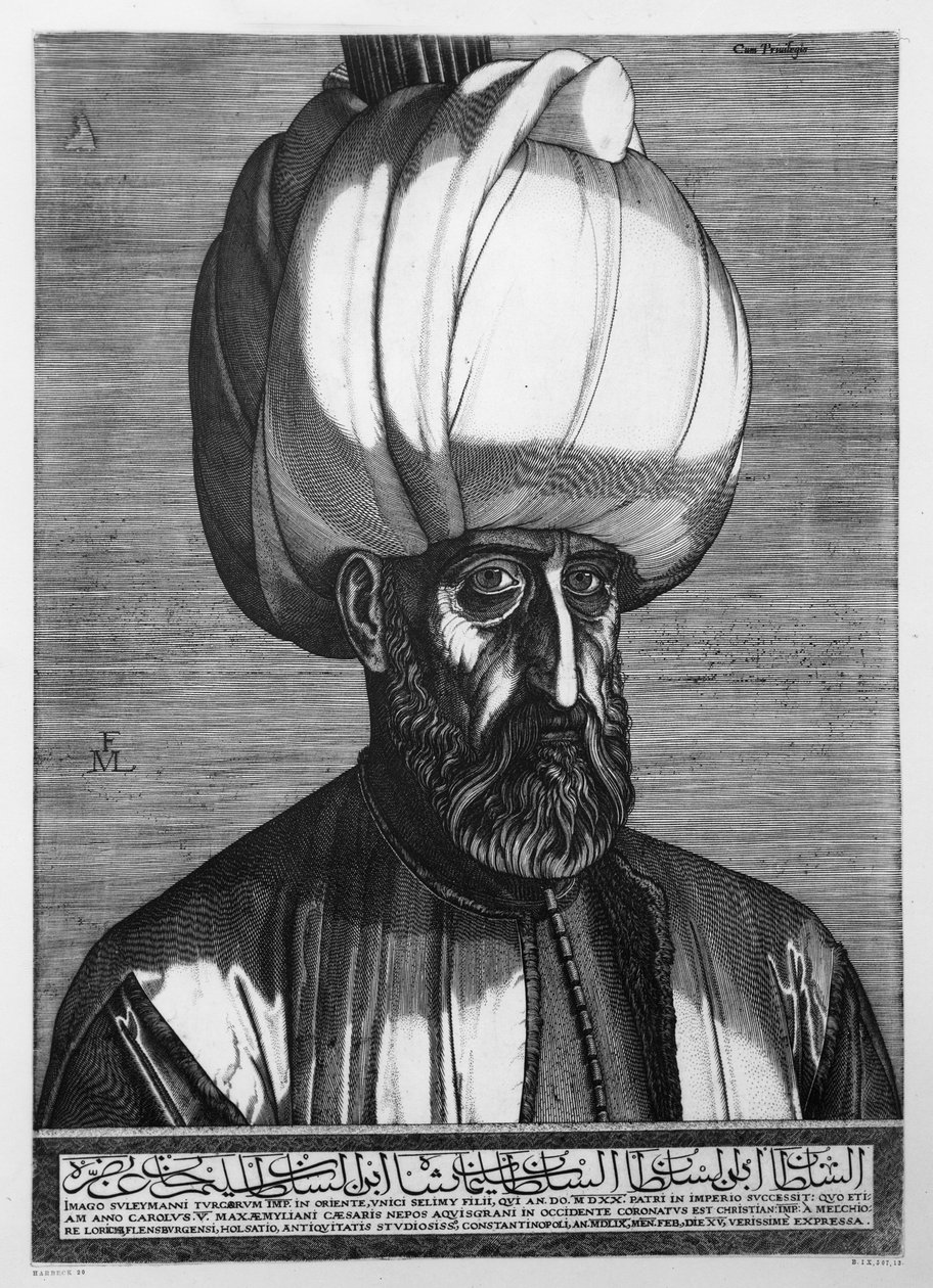 Suleiman der Prächtige, graviert in Konstantinopel, 1559 von Melchior Lorck