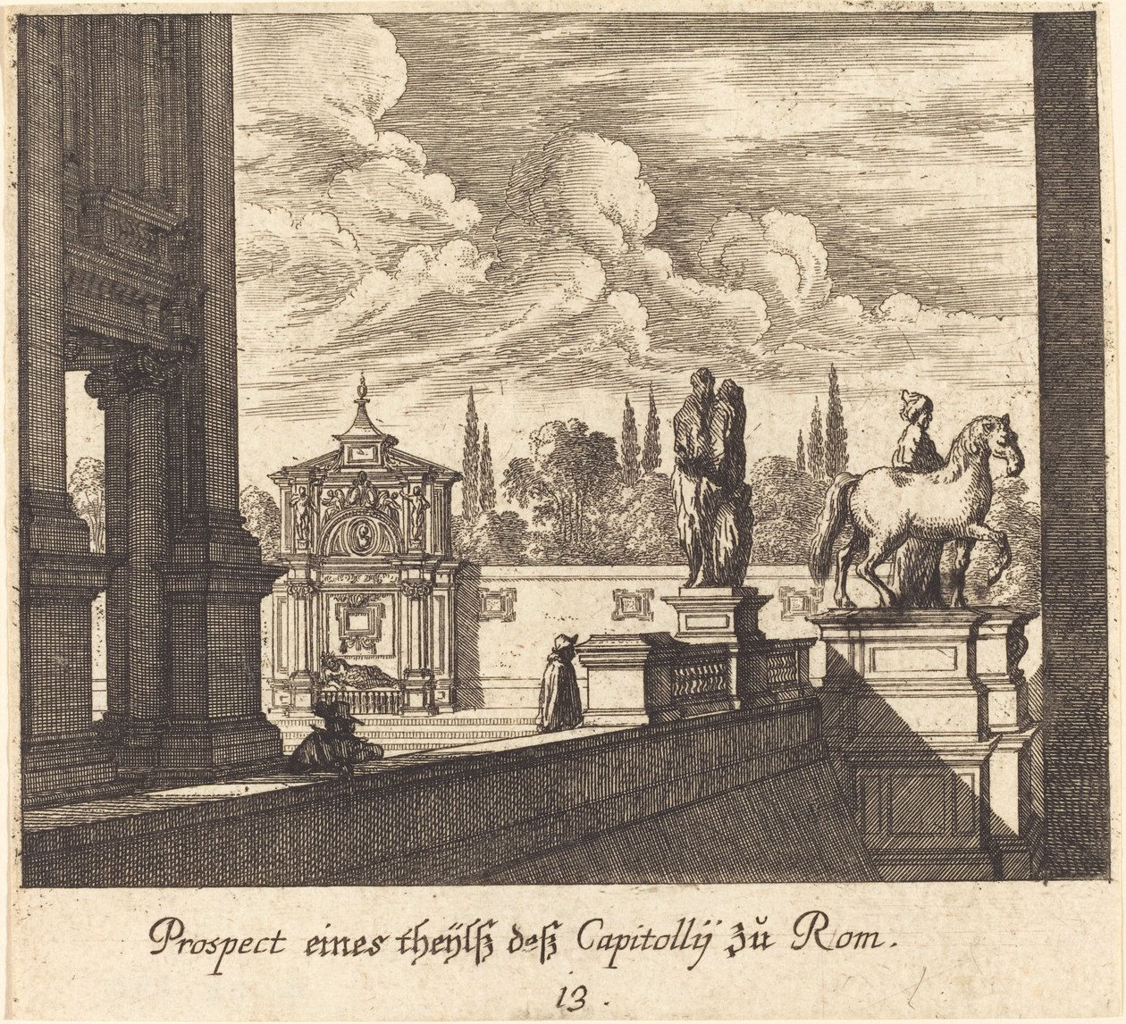 Kapitol, Rom von Melchior Küsel after Johann Wilhelm Baur