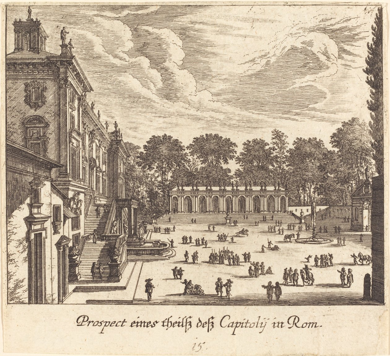 Kapitolin, Rom von Melchior Küsel after Johann Wilhelm Baur