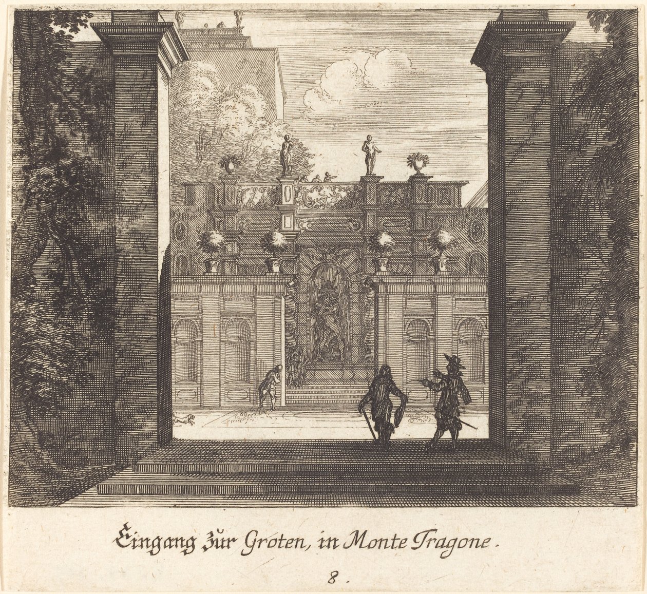Grotte, Monta Tragone von Melchior Küsel after Johann Wilhelm Baur