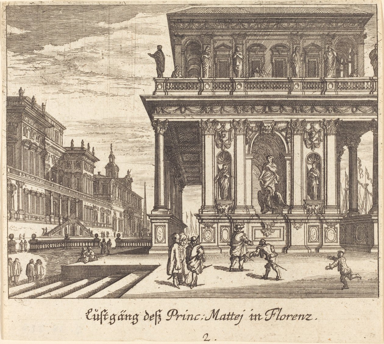 Palast, Florenz von Melchior Küsel after Johann Wilhelm Baur