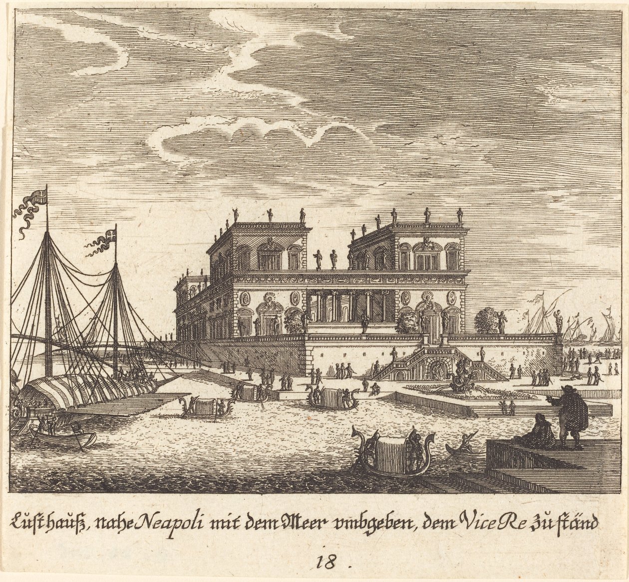 Palast, Vizekönig, Neapel von Melchior Küsel after Johann Wilhelm Baur
