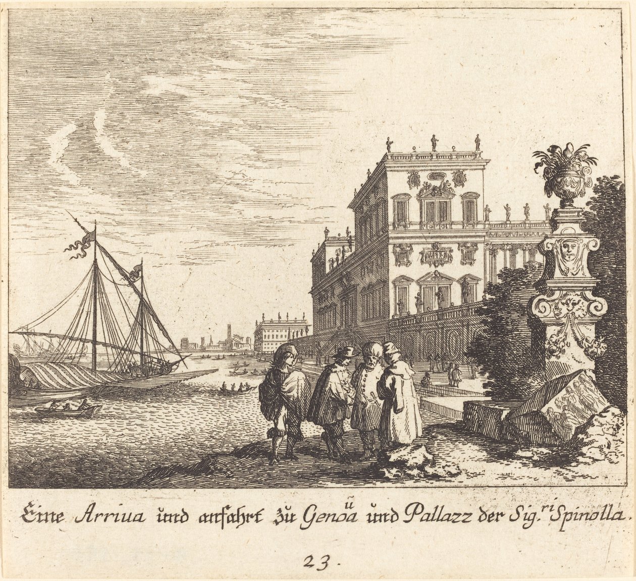 Palazzo Spinolla, Genua von Melchior Küsel after Johann Wilhelm Baur