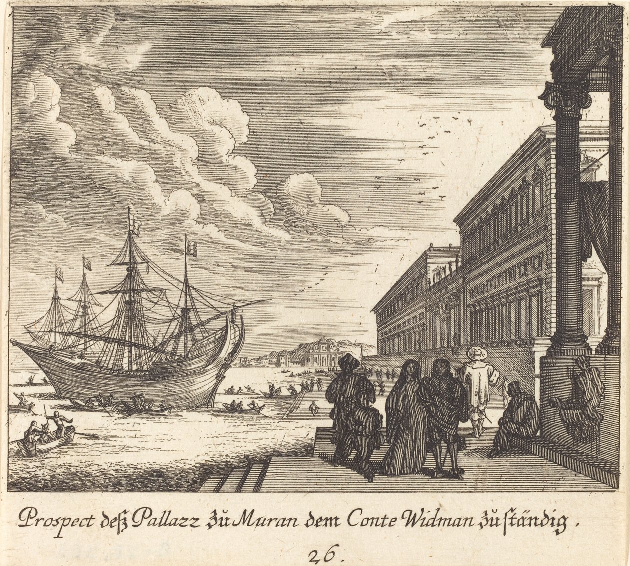 Palazzo des Grafen Widman von Melchior Küsel after Johann Wilhelm Baur