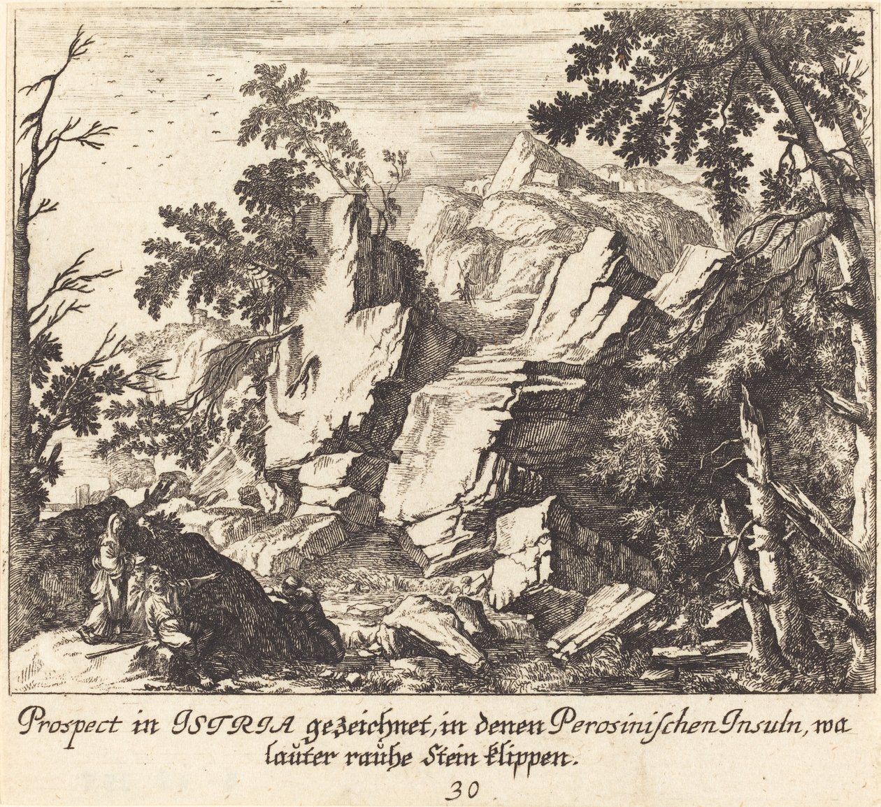 Ansicht in Istrien von Melchior Küsel after Johann Wilhelm Baur
