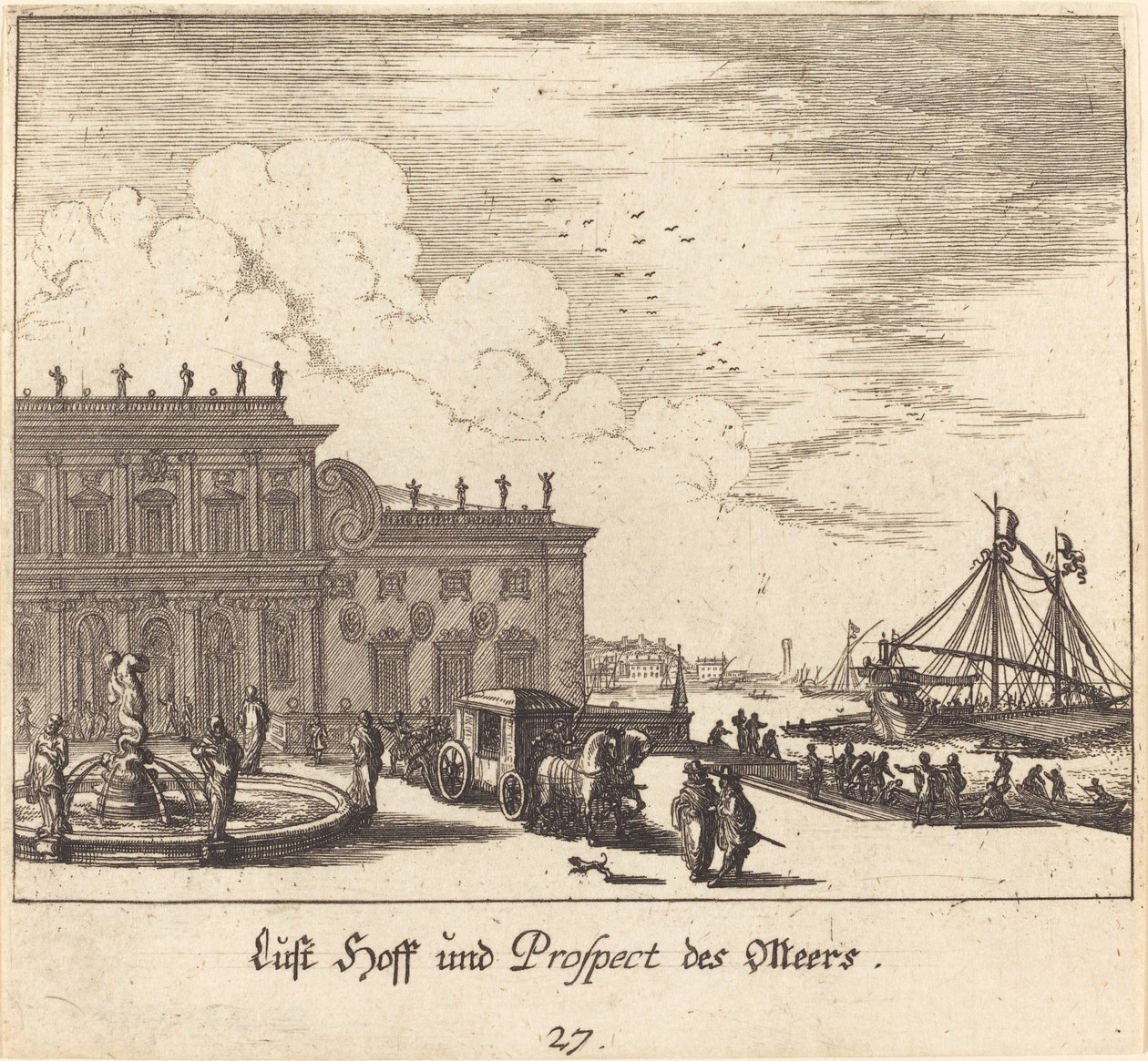 Ansicht von Meers von Melchior Küsel after Johann Wilhelm Baur