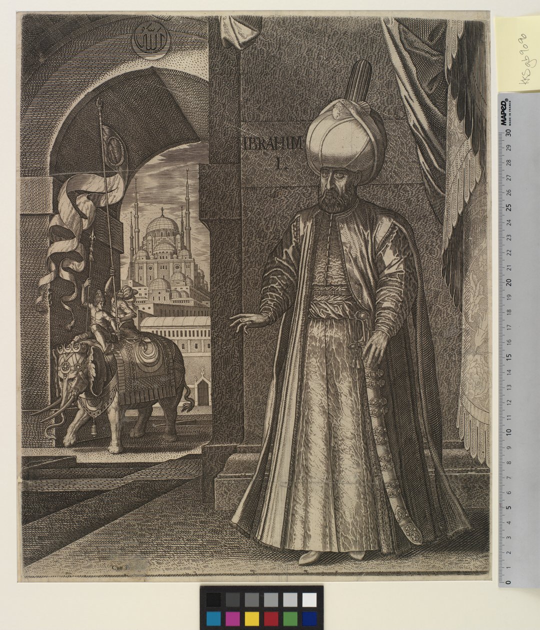 Porträt von Sultan Suleiman dem Prächtigen (stehend) von Melchior Lorck