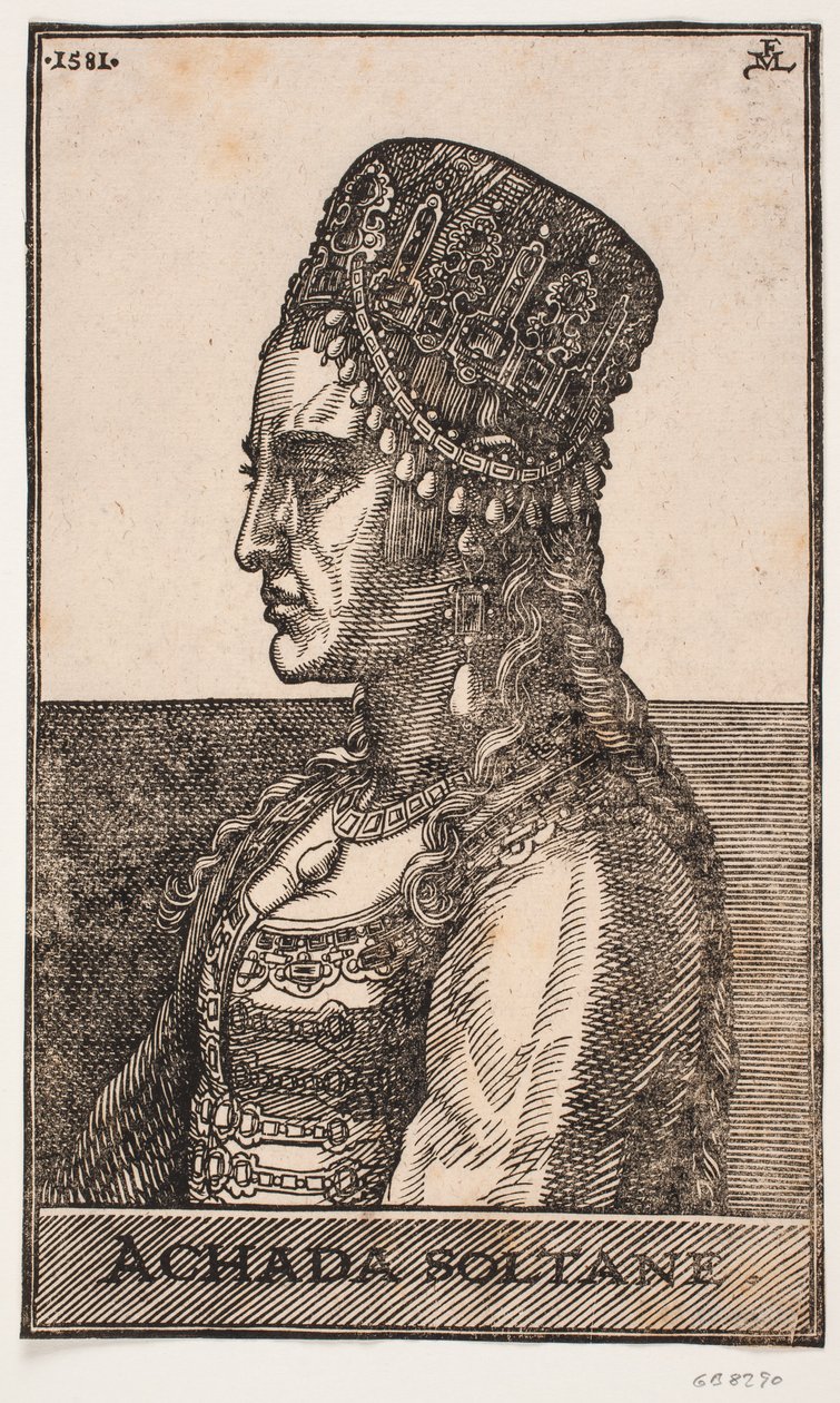 Sultaninporträt, Profil nach links: ACHADA SOLTANE von Melchior Lorck
