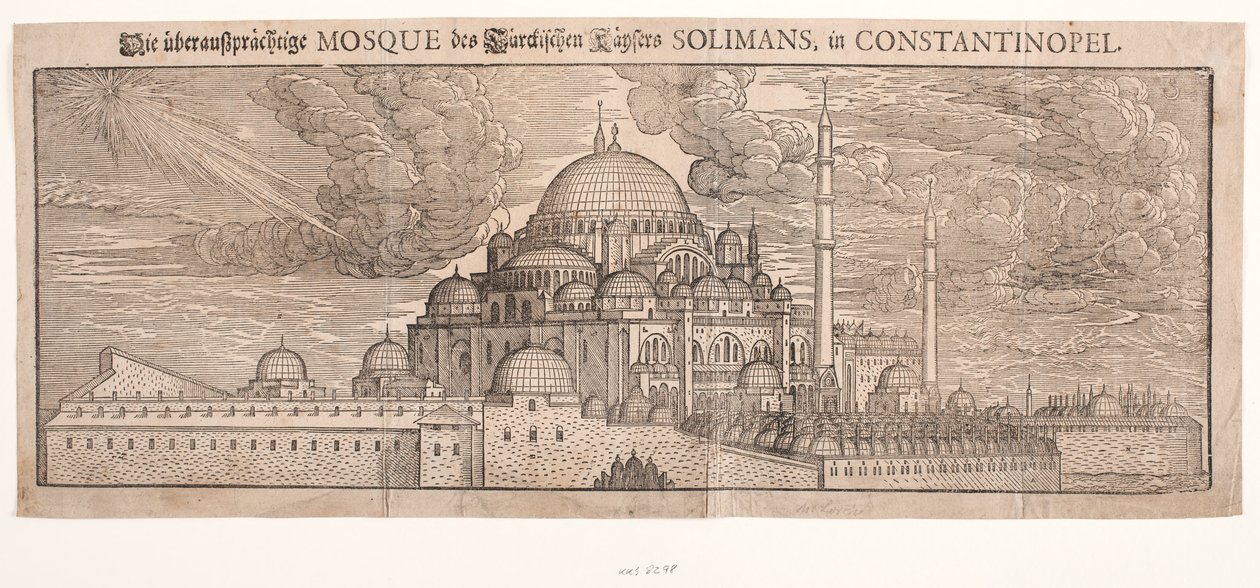 Die Suleimanyie-Moschee, gesehen von Nordosten von Melchior Lorck