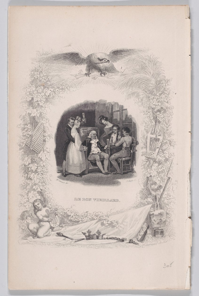Der gute alte Mann aus Die Lieder von Béranger, 1829 von Melchior Peronard