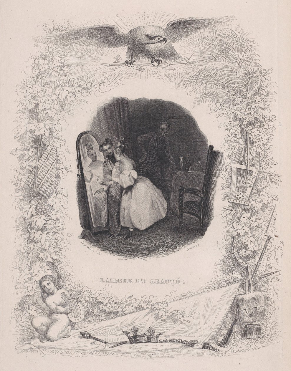 Hässlichkeit und Schönheit, aus Die Lieder von Béranger, 1829 von Melchior Peronard
