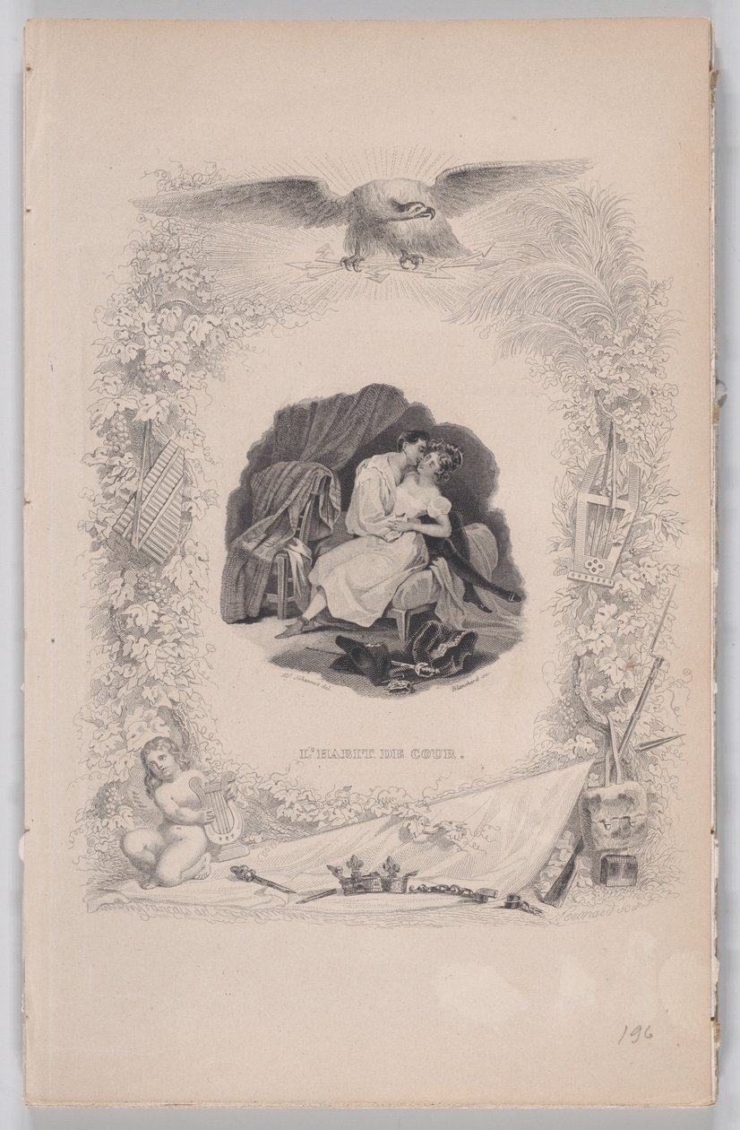 Der Hofanzug, aus Die Lieder von Béranger, 1829. Schöpfer: Melchior Péronard, Auguste Blanchard I von Melchior Péronard, Auguste Blanchard I