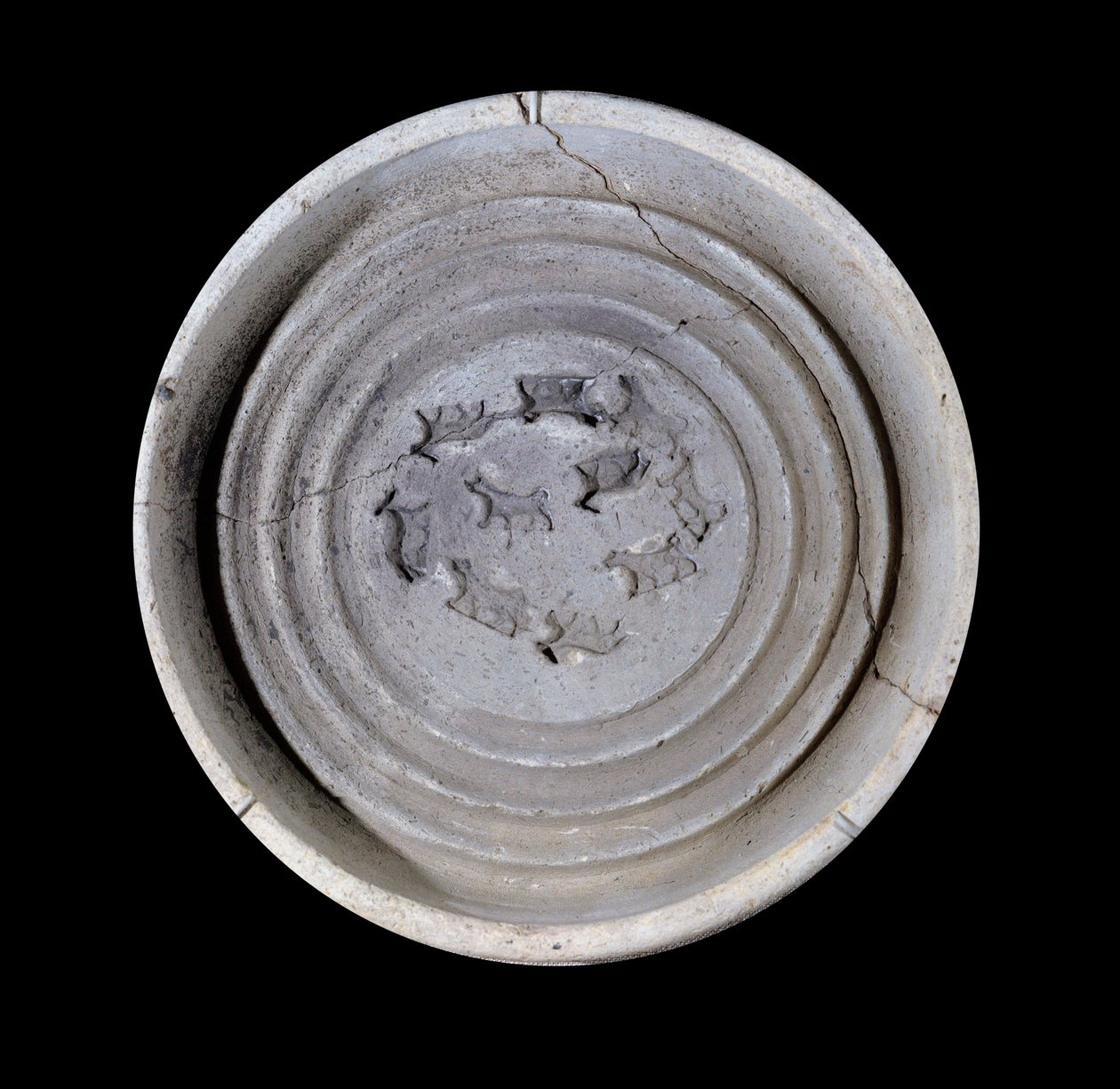 Mesopotamien: Terrakottabecher mit Tieren. 1750 v. Chr. Aus dem königlichen Geschirr des Palastes von König Zimrilim in Mari von Mesopotamian