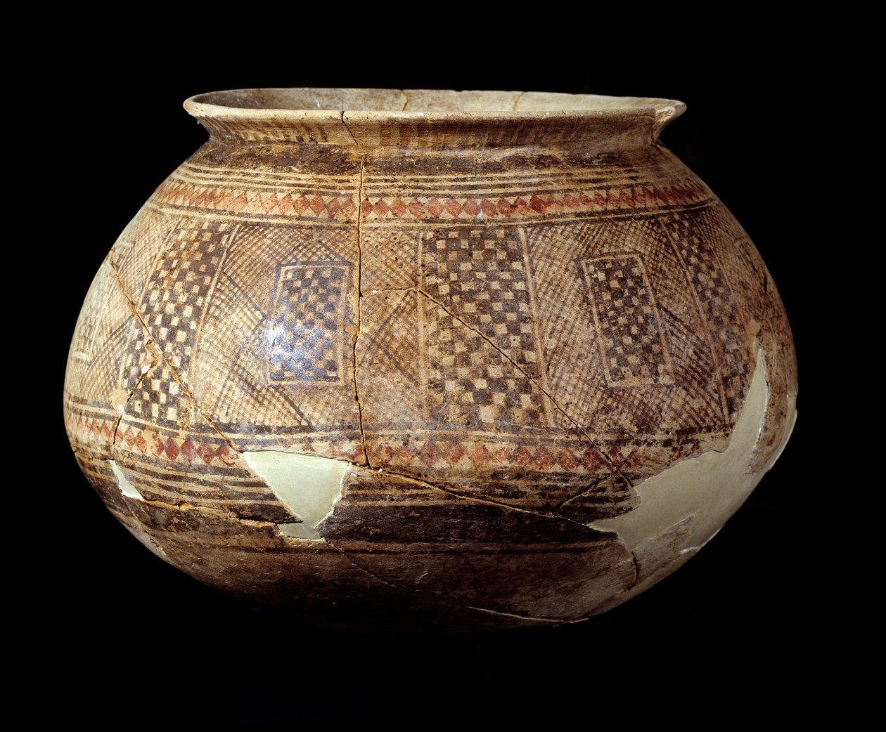 Orientalische Kunst: Vase mit geometrischem Dekor im Stil von Halaf von Mesopotamian Mesopotamian