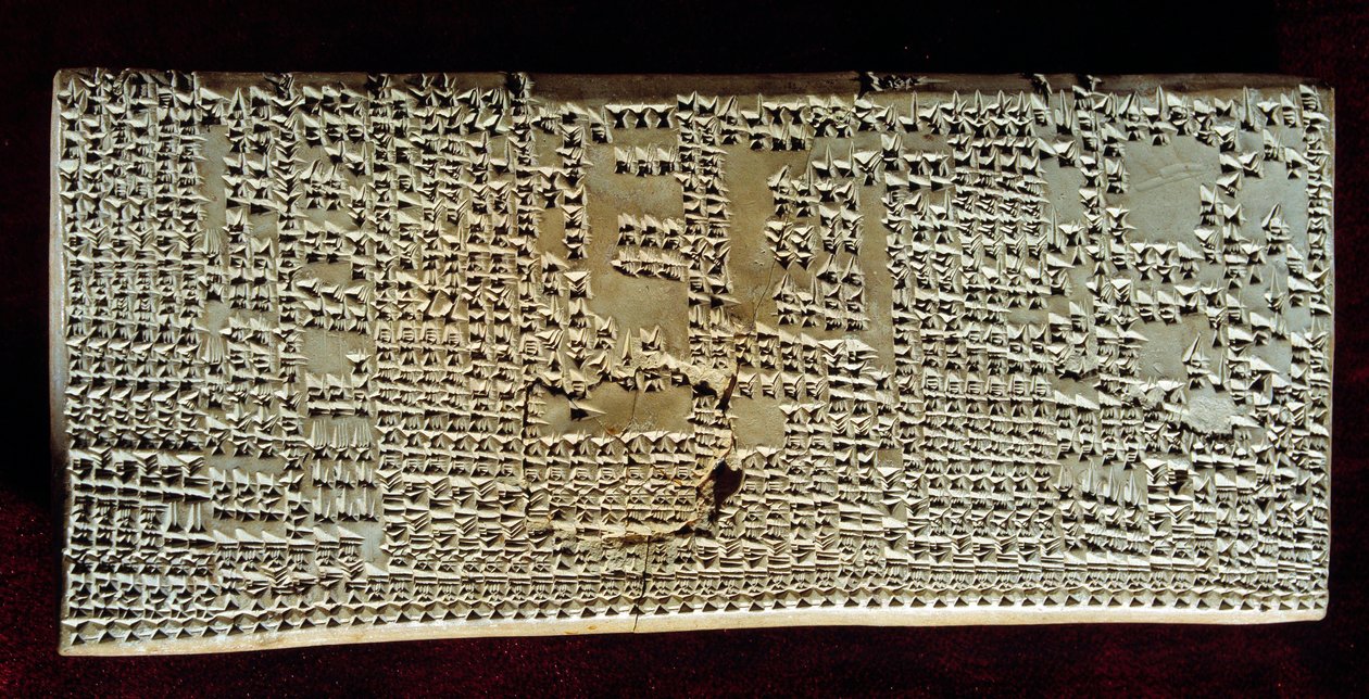 Orientalische Antike: medizinische Tafel mit Keilschrift, erstellt nach einer Leberuntersuchung für Vorzeichen. Seleukiden- und Partherzeit (ca. 300 v. Chr. - 200 n. Chr.). Aus Mesopotamien von Mesopotamian Mesopotamian