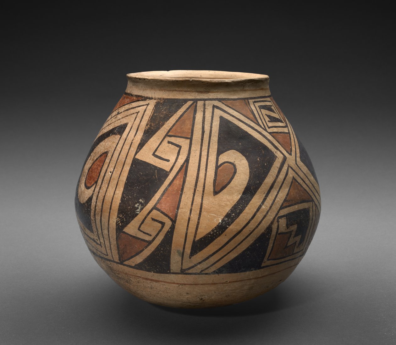Krug mit geometrischen Mustern von Mexican School
