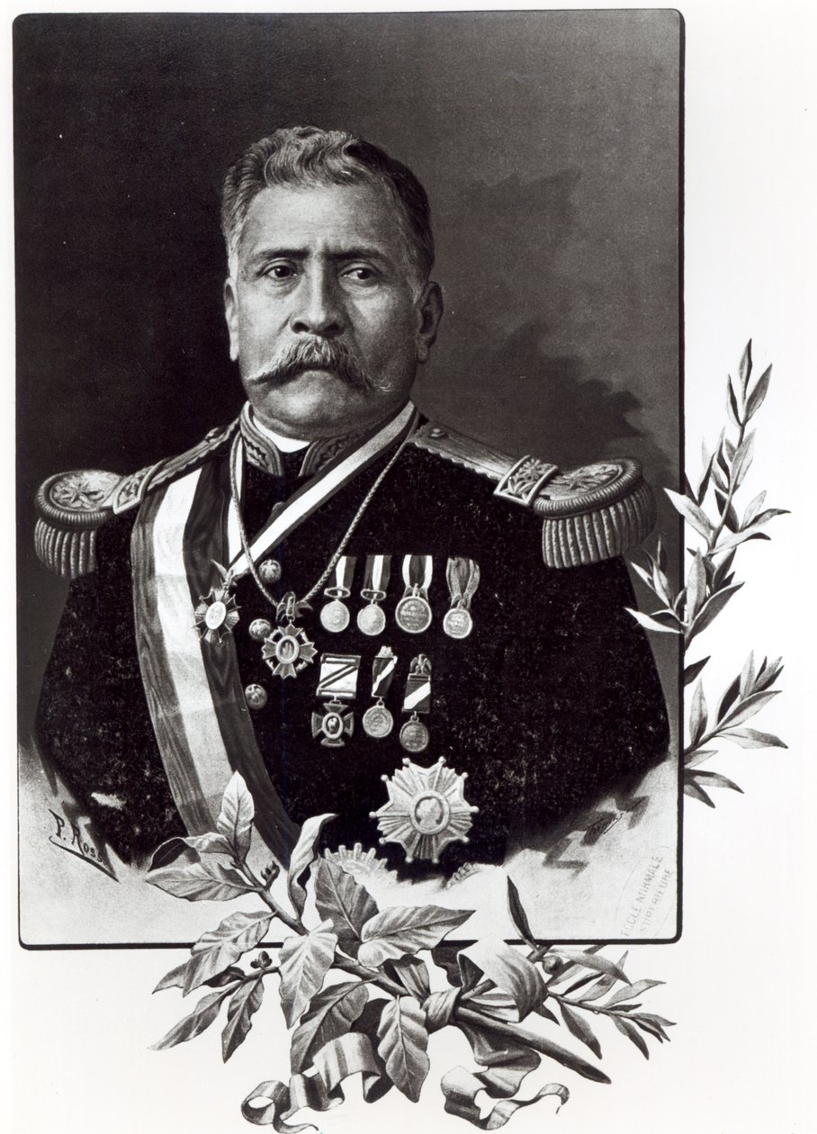 Porträt von Porfirio Diaz (1830-1915) von Mexican School