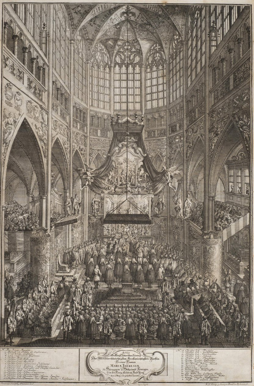 Die Krönung von Maria Theresia auf der Prager Burg, 1743 von Michael Heinrich Rentz