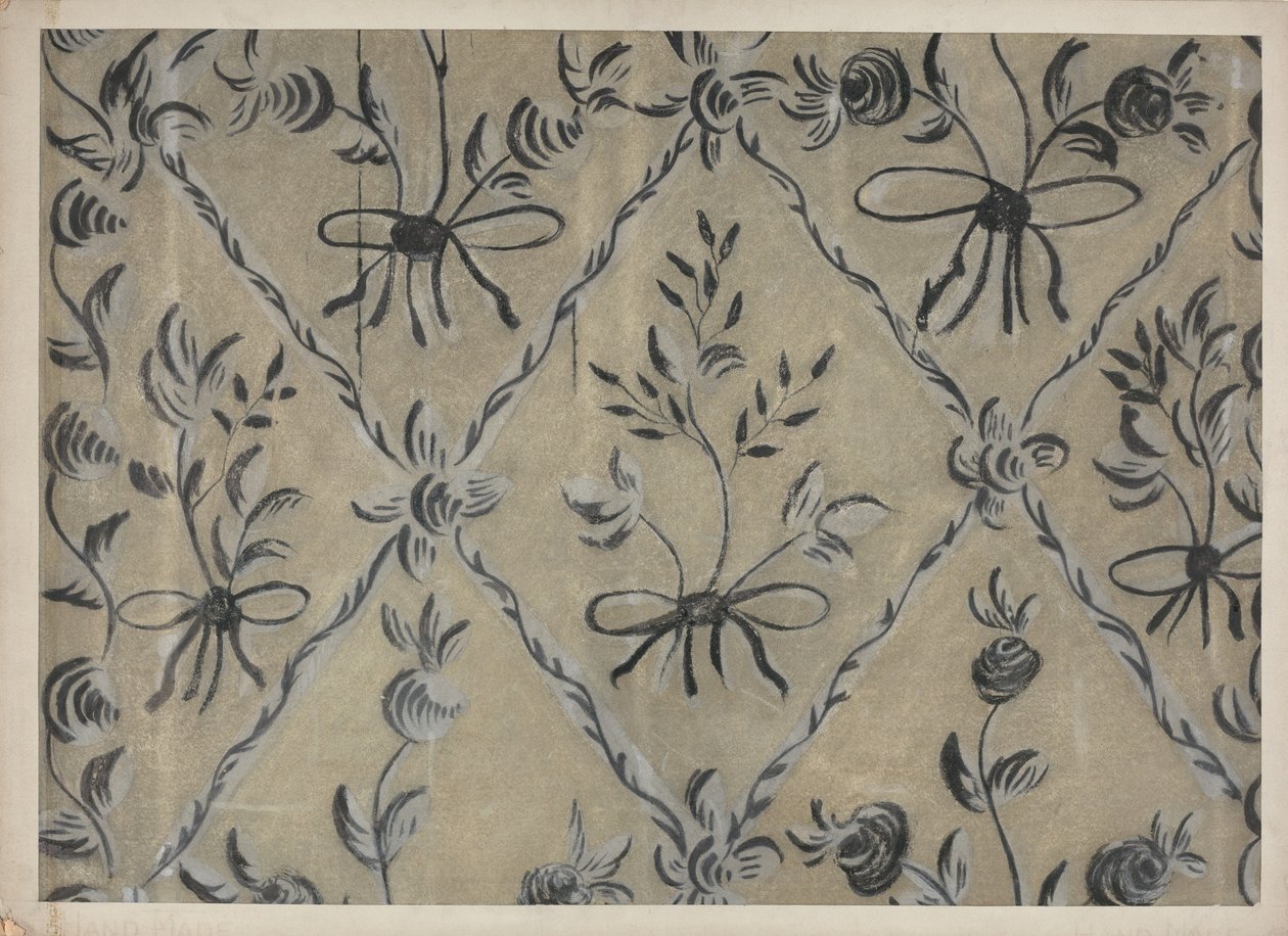 Freihand dekorierte Wand, ca. 1939 von Michael Lauretano