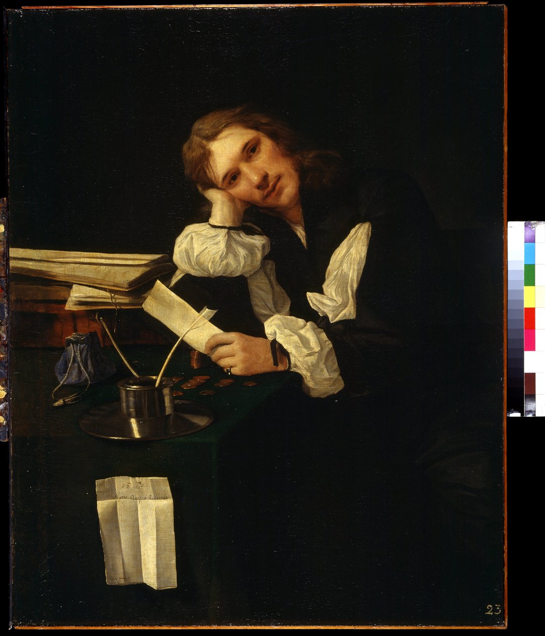 Porträt eines jungen Mannes, Selbstporträt, Gemälde von Michiel Sweerts (1618-1664) von Michael Sweerts