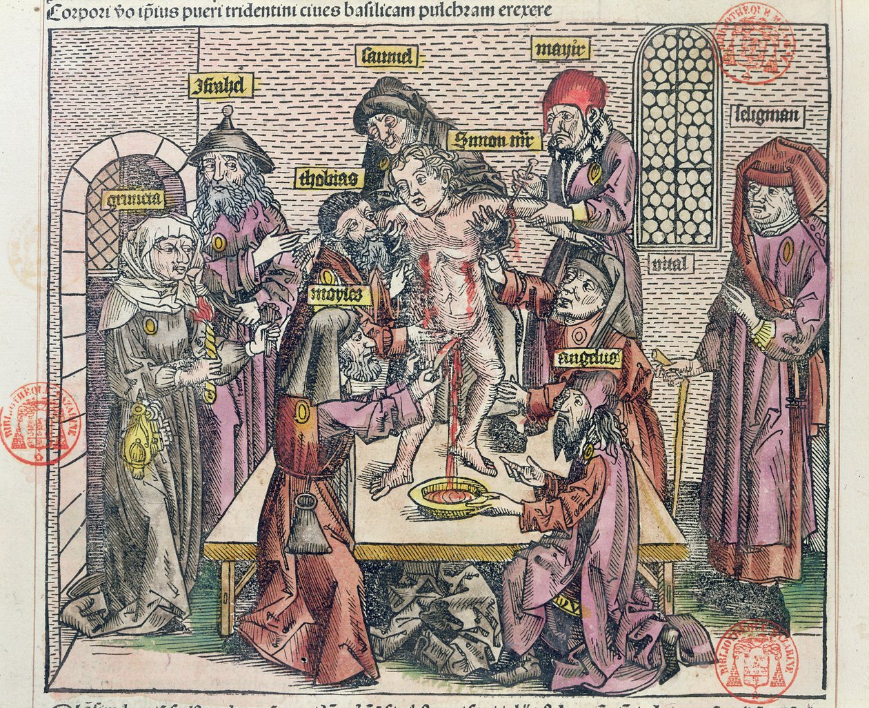 Martyrium von Simon in Trient, nach einem Holzschnitt in 