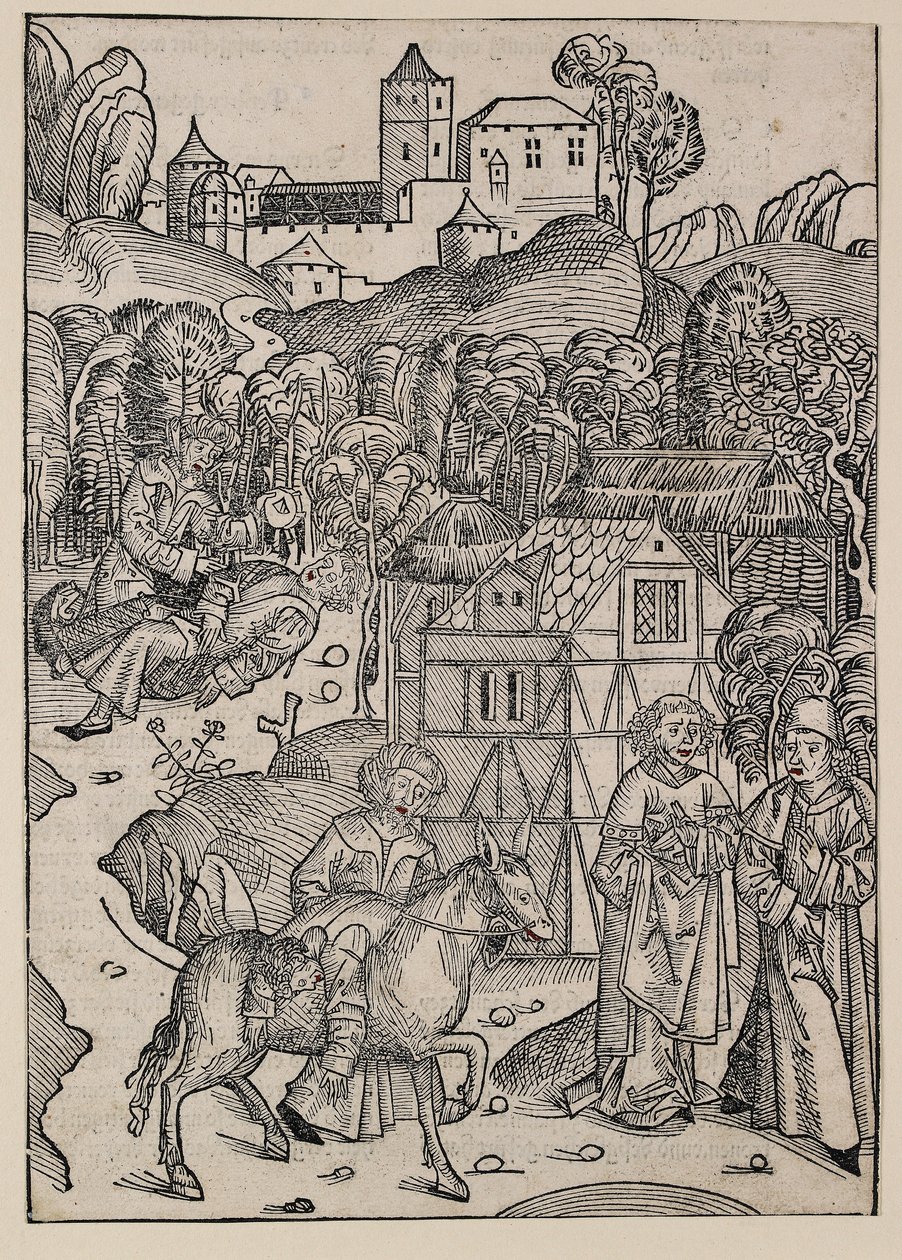 Der zweite Teil des Gleichnisses vom barmherzigen Samariter, um 1491 von Michael Wolgemut