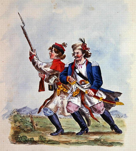 Kostüme der polnischen Armee nach 1700 (Farblithografie) von Michal Stachowicz