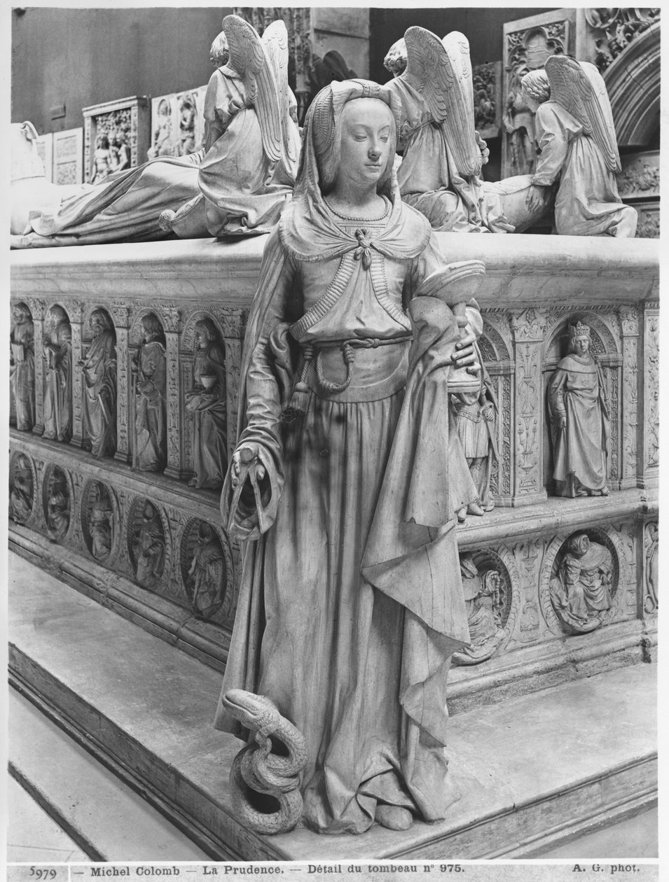 Nantes, Kathedrale St. Peter und St. Paul, Grabmal von Franz II., Herzog der Bretagne und Marguerite de Foix, Detail der Klugheit, 1502-07 von Michel Colombe