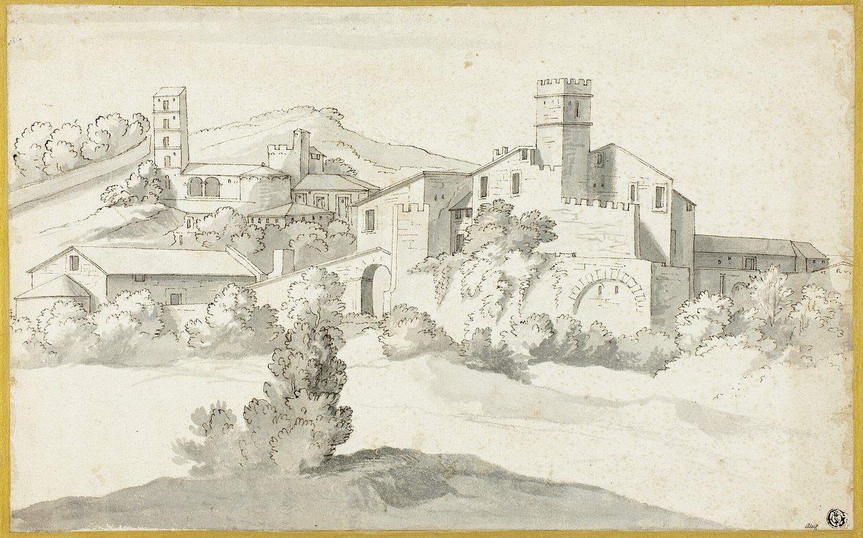 Landschaft mit einer alten Burg von Michel Ange Houasse